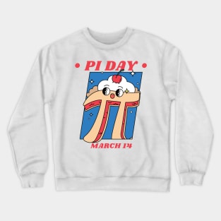 Pi Day March 14 Cartoon Pi Pie Crewneck Sweatshirt